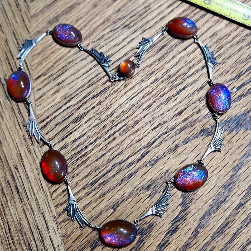 Vintage Dragons Breath Necklace With Silver Accents